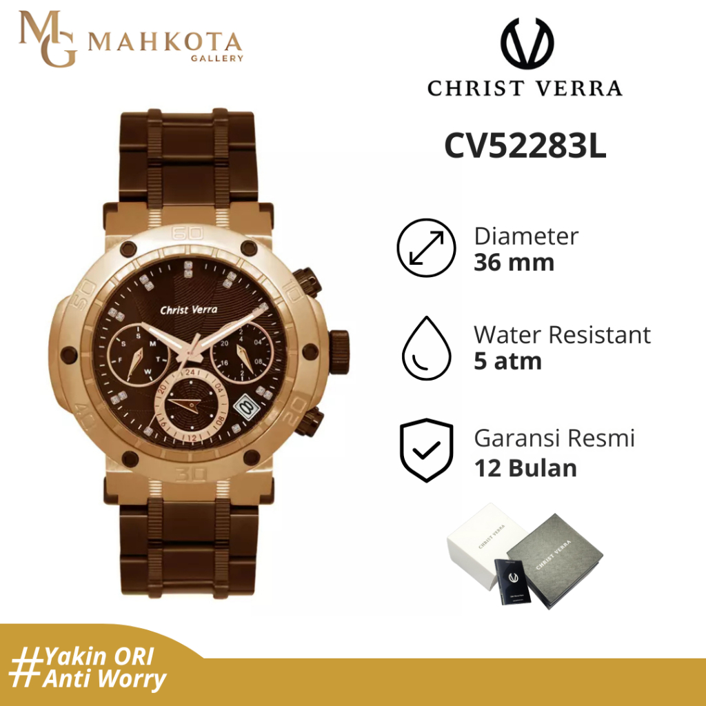 Jam Tangan Wanita Christ Verra CV52283L Chronograph Aktif Original dan Bergaransi