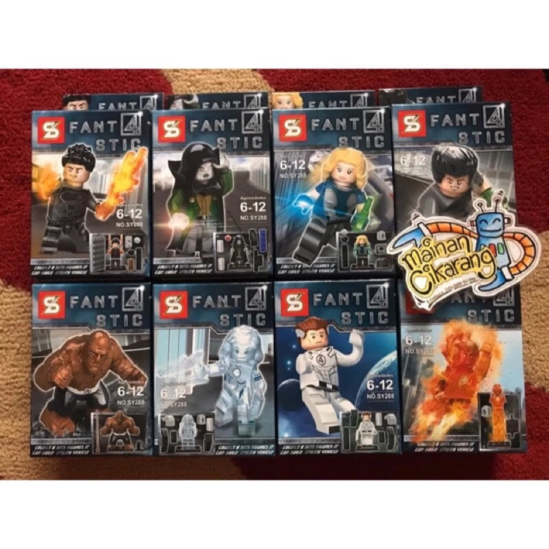 GROSIR MURAH BRICK SY288  SHENG YUAN FANTASTIC FOUR AVANGER X-MEN MARVEL SUPER HEROES MAINAN CIKARAN