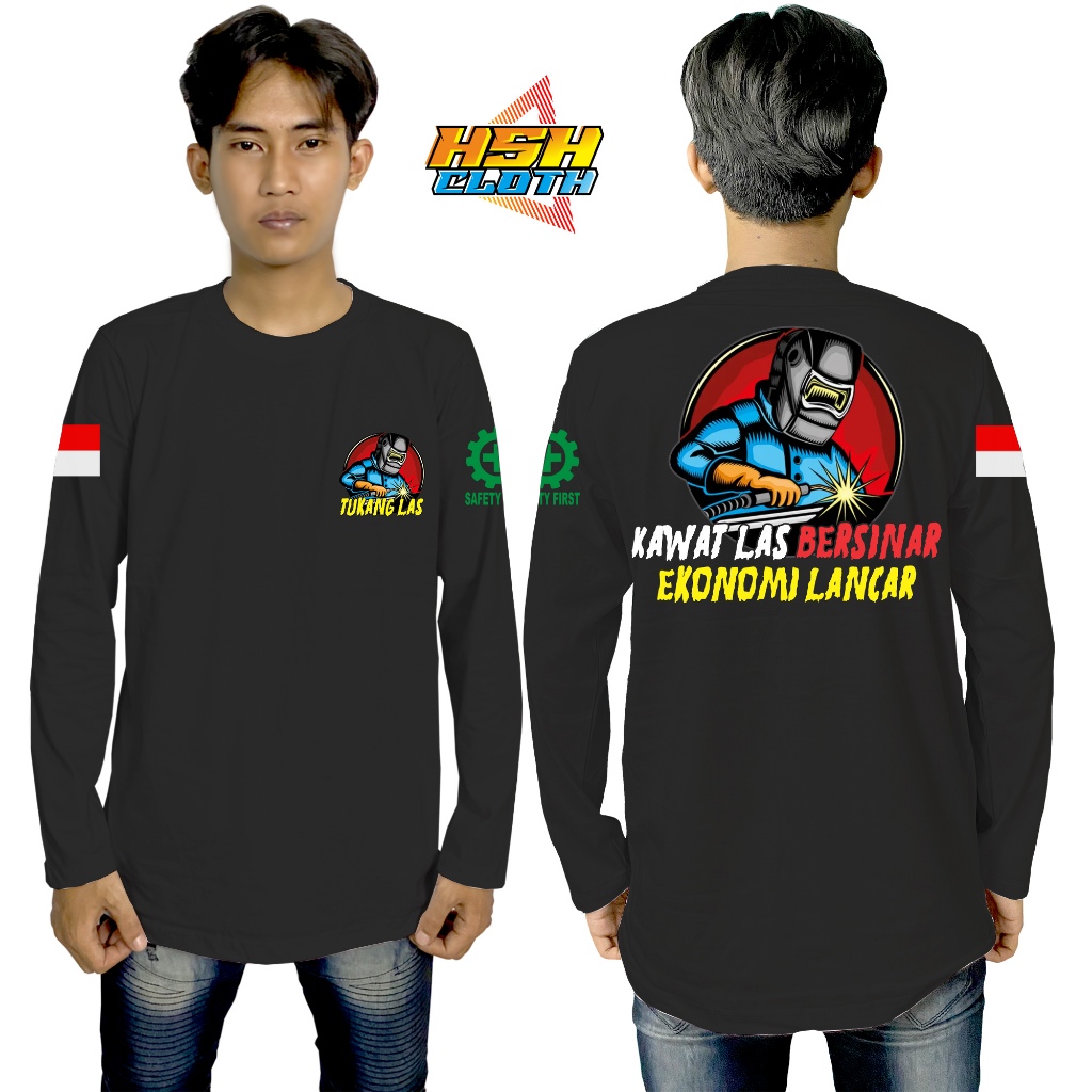Baju Kaos Distro Lengan Panjang Welder Tukang Las Kawat Las Bersinar Tukang Las Seniman Api Bisa Cus