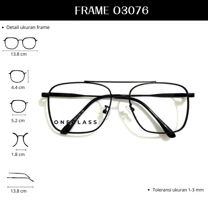 𝗢𝗻𝗲𝗴𝗹𝗮𝘀𝘀 - Frame Kacamata O3076 Unisex
