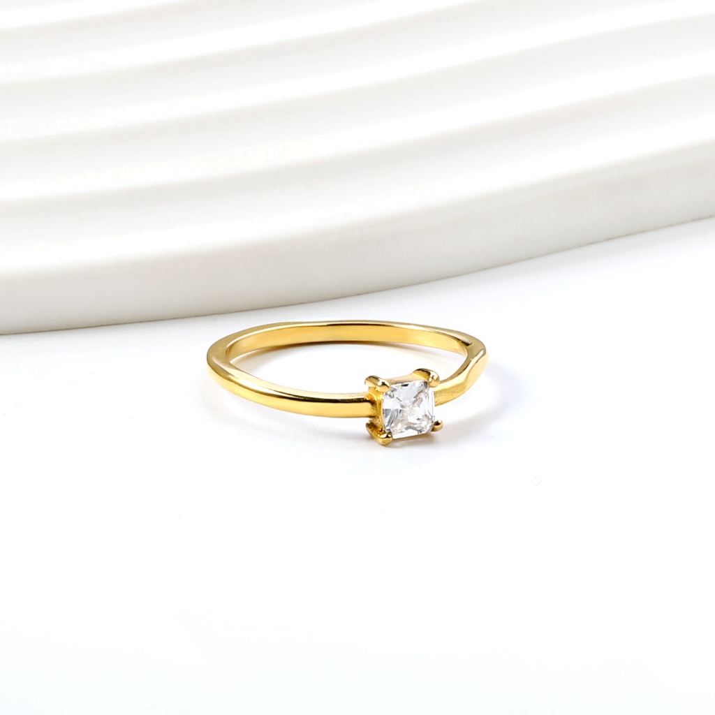 Cincin Wanita Simple Cincin Daily Tunangan Couple Titanium Anti Karat - Everly