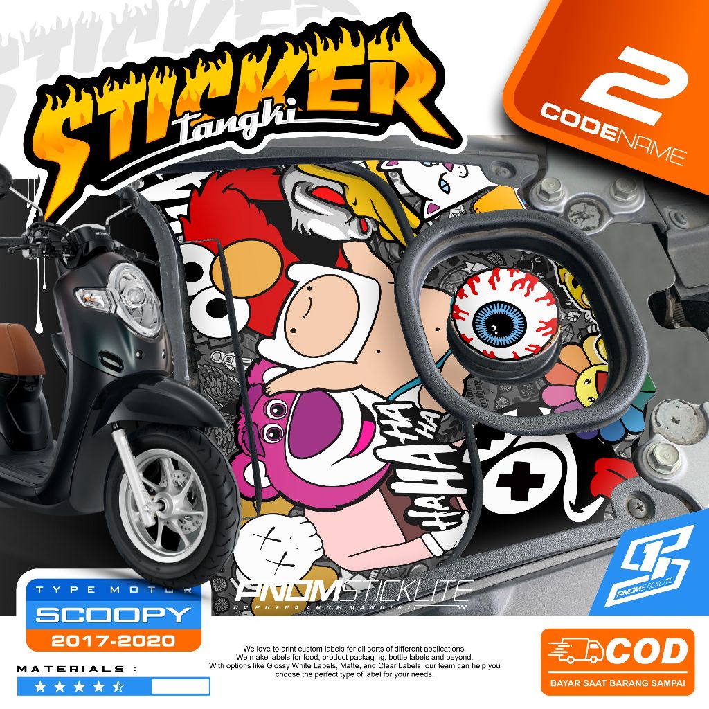 STICKER PELINDUNG TANGKI SCOOPY 2017-2019 STIKER STRIPING TANGKI HONDA SCOOPY 124004