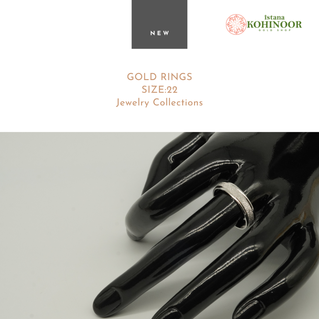 KOHINOOR NEW 17K CINCIN POLOS EMAS PUTIH YELLOW SIZE 22