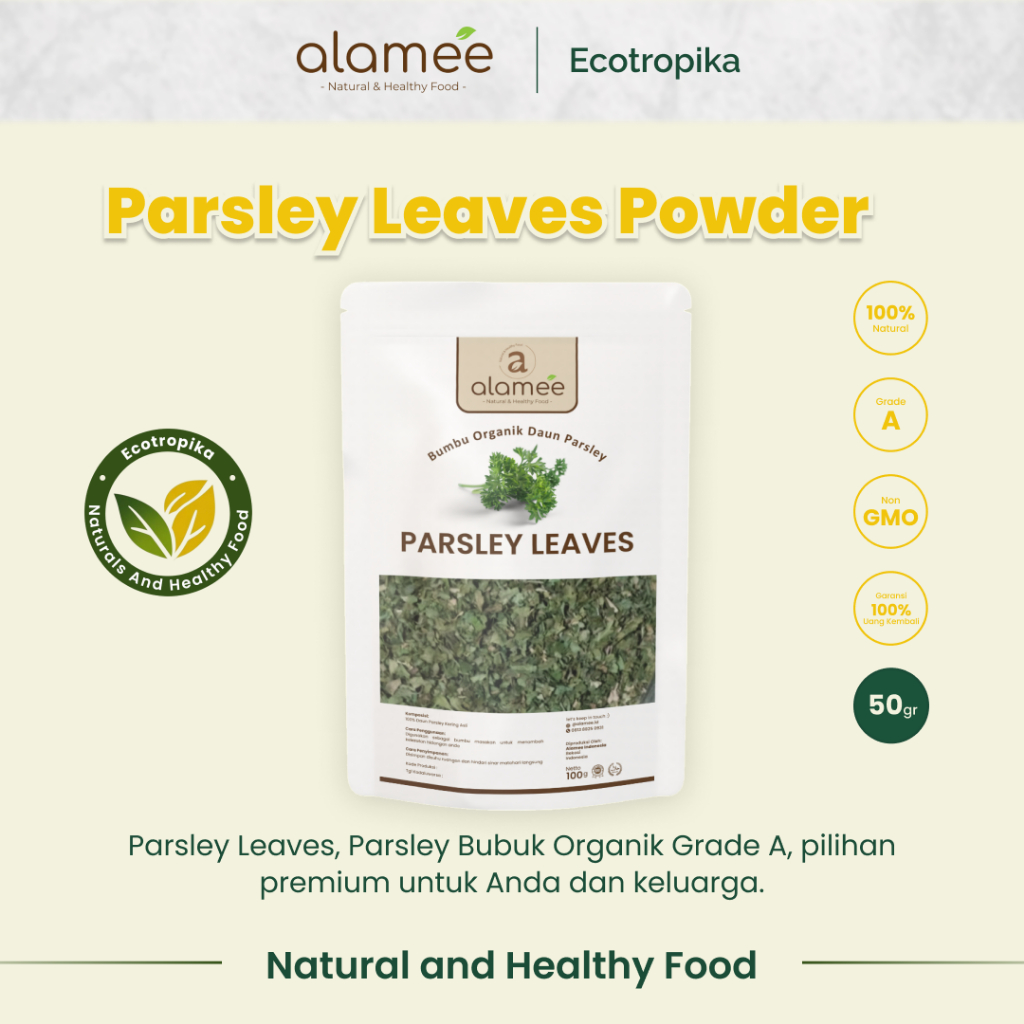 

Parsley Kering Dried Persley Flakes Daun Peterseli Leaves Bumbu Dapur Dapur Garnish Organik 50 Gram