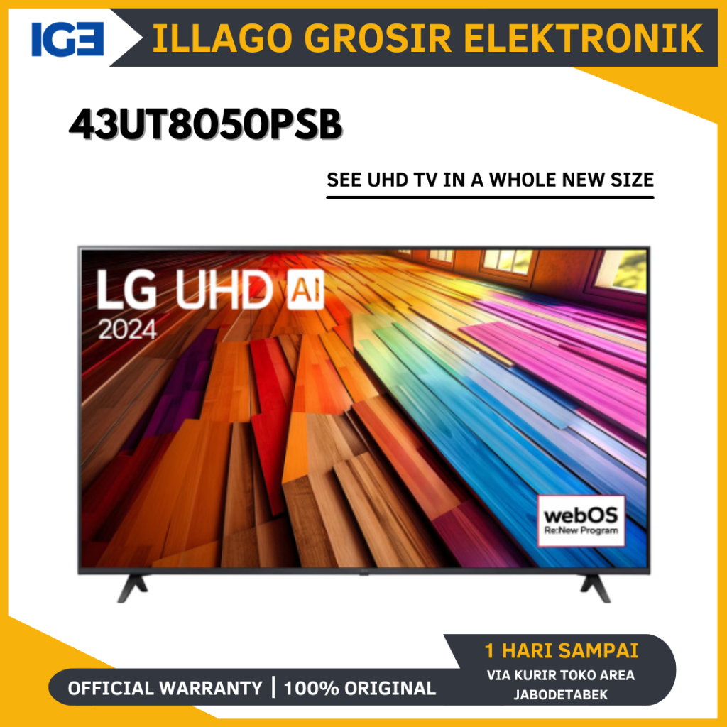 LG 43UT8050 / 43UT8050PSB 4K UHD Smart AI ThinQ TV 43 Inch // 43UT80