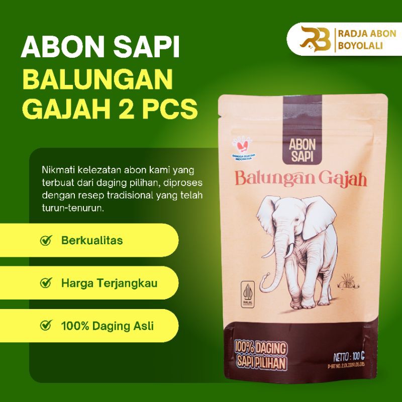 

ABON SAPI PREMIUM BALUNGAN GAJAH 2PCS