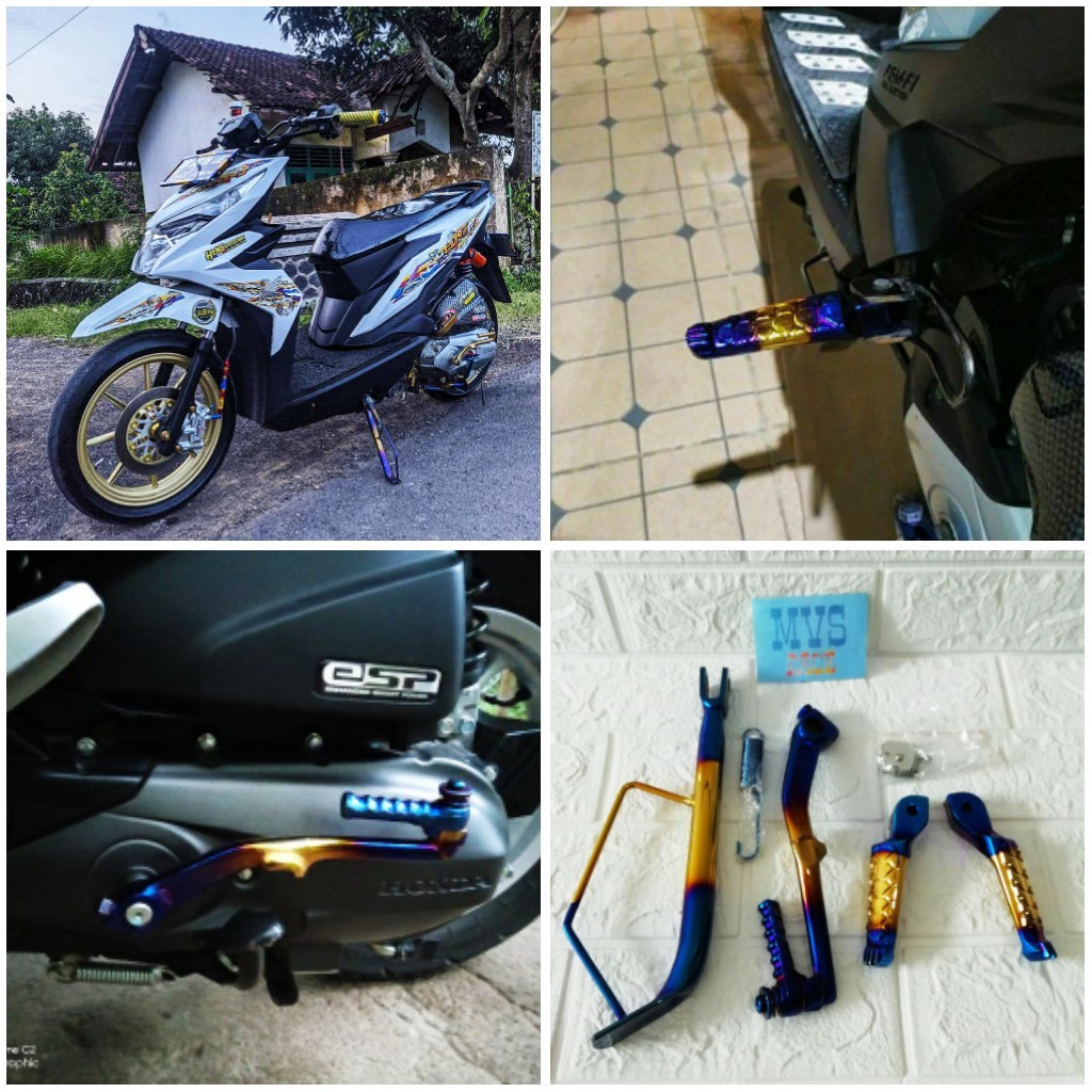 Standar Samping  Twotone + Selahan + Footstep Aprilia = Beat, Scoopy.Vario 110 Led, Beat Street, Spa