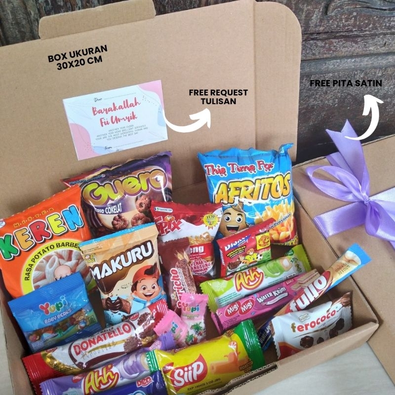 

Raniqisstore - (Ready Stock) Snack Gift Box Hampers Murah Birthday / Sempro/ Graduation