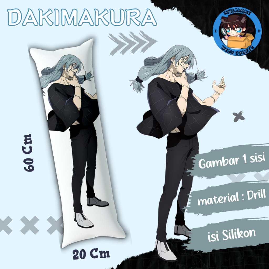 dakimakura / guling anime mahito jujutsu kaisen 60x20 cm sudah isi