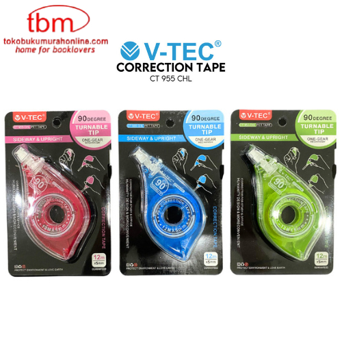 

TBMO V-TEC CT-955 CHL CORRECTION TAPE / PITA KOREKSI CP TAPE / TIPEX KERTAS TIPE X PENGHAPUS