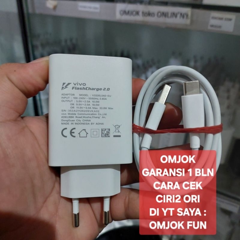 charger Vivo copotan Y53s V20, 33w bawaan bekas orian