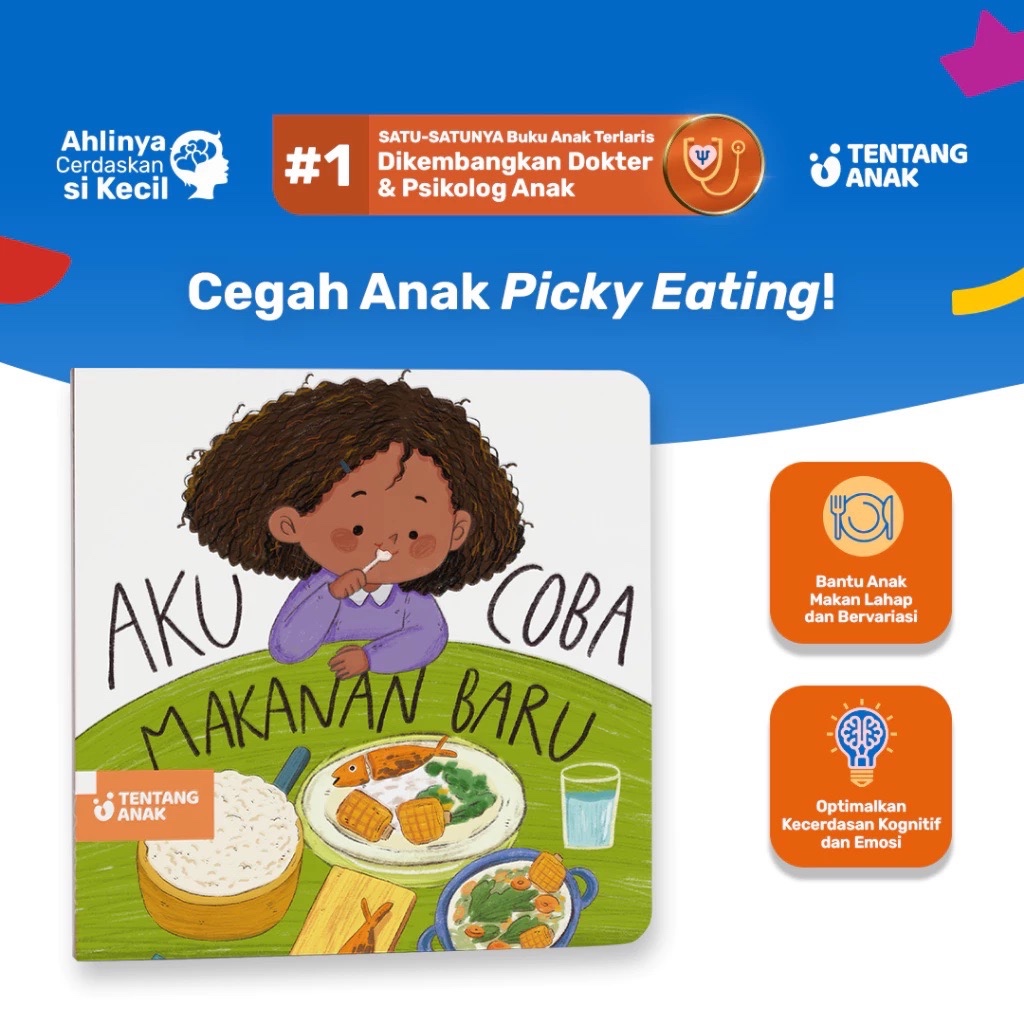 Tentang Anak - Boardbook Aku Coba Makanan Baru l Buku Cerita Anak Bergambar