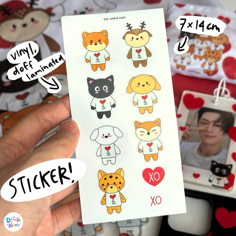

[ READY STOCK ] ENHYPEN XO - Animal Sticker Sheet Stiker Fanmerch Fanmade by The Doodle Alley