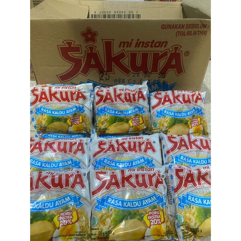 

[Sakura Kuah 1 Dus isi 40] Mi Instan Sakura Rasa Kaldu Ayam