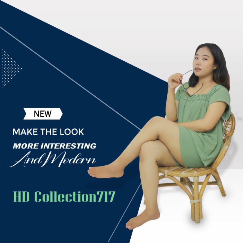 one set piyama polos dada kerut