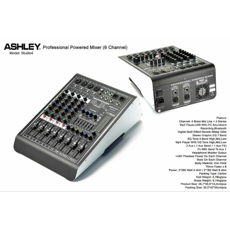 ashley power mixer 4ch STUDIO4
