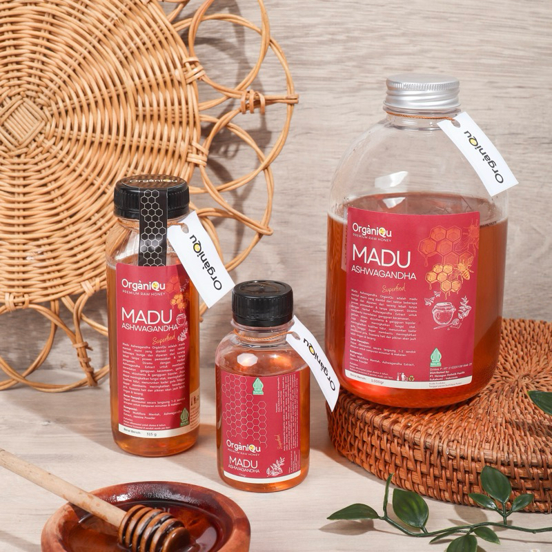 

OrganiQu Premium Raw Honey + Ashwagandha Madu Mentah khusus menjaga kesehatan mental, atasi skizofrenia, bipolar, gelisah & susah tidur