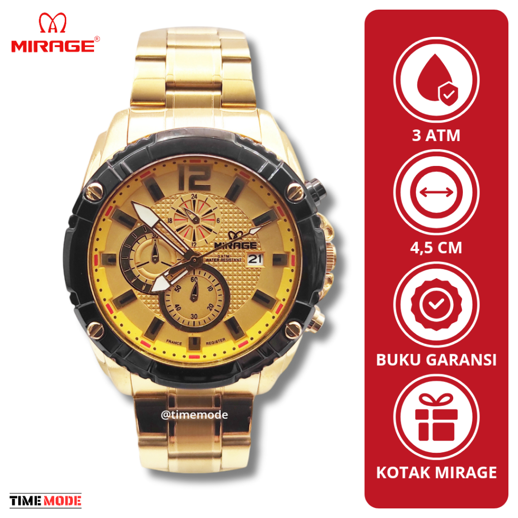 MIRAGE Jam Tangan Pria Mirage Original 8714 BRP M Tanggal Analog