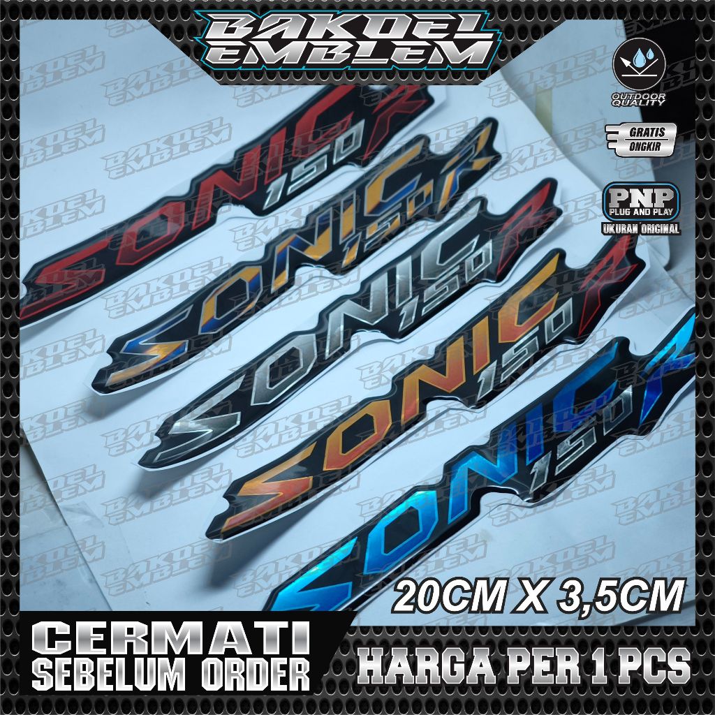 EMBLEM SONIC 150 R, EMBLEM TIMBUL HONDA SONIC 150 R, EMBLEM LOGO SONIC 150 R