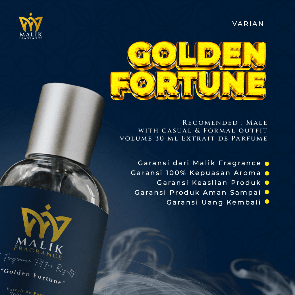 Malik Fragrance - Parfum Pria Premium 1 Milion Lucky Golden Fortune Wangi Tahan Lama Elegan & Mewah