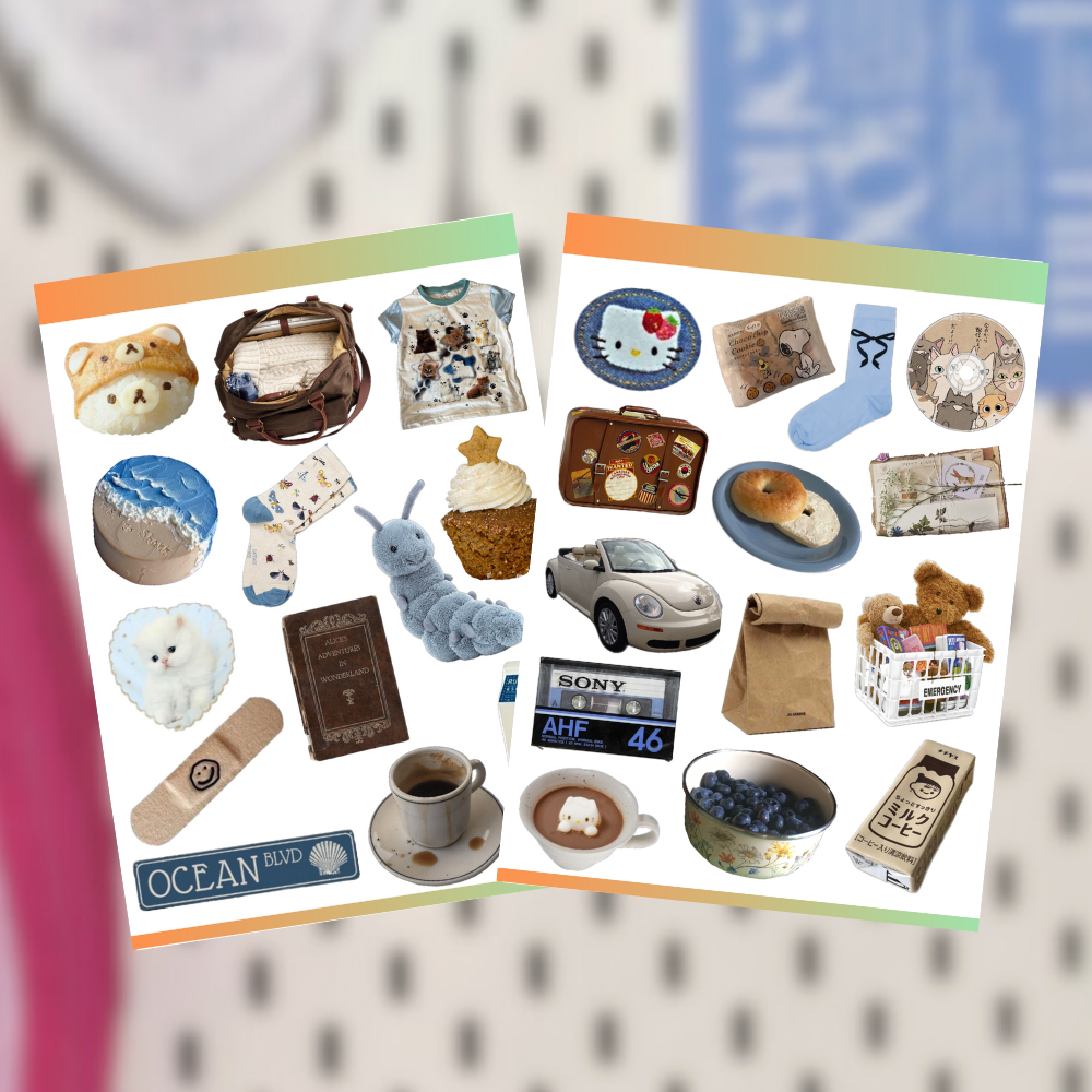 

BLUE BROWNIE DECO STICKER SHEET FOR JOURNALING SRAPBOOK DECO PHOECASE TICASE WALLET NOTEBOOK
