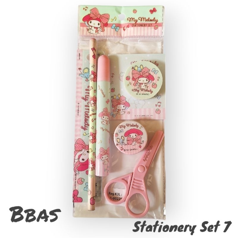

My Melody Pensil Set Anak 7in1 Set Alat Tulis Sanrio Stationery Set