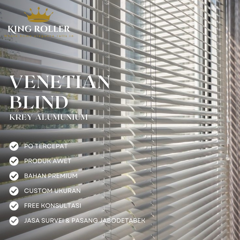 Venetian Blind Krey Aluminium Indoor MERK BCW Horizontal Blind Aesthetic Estetik Minimalis Modern Go