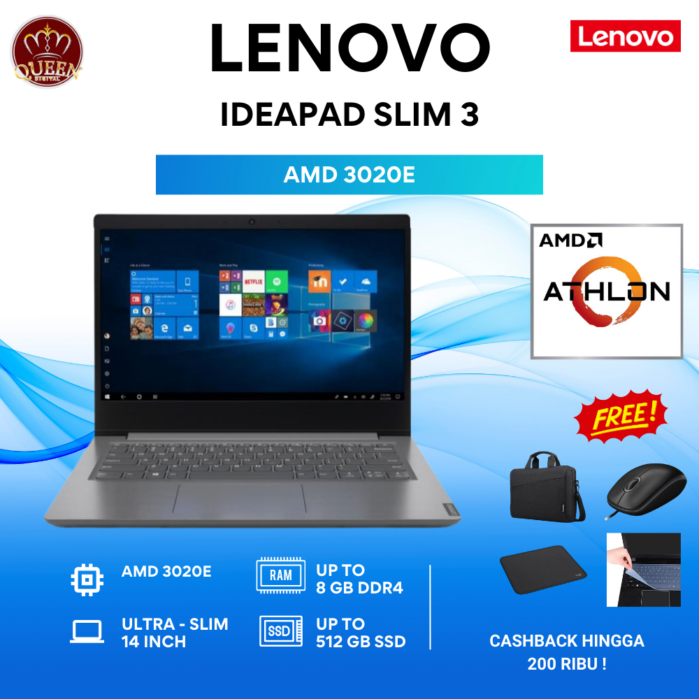 LENOVO IDEAPAD SLIM 3 | AMD 3020E | 8GB RAM | SSD 512GB | 14 INCH