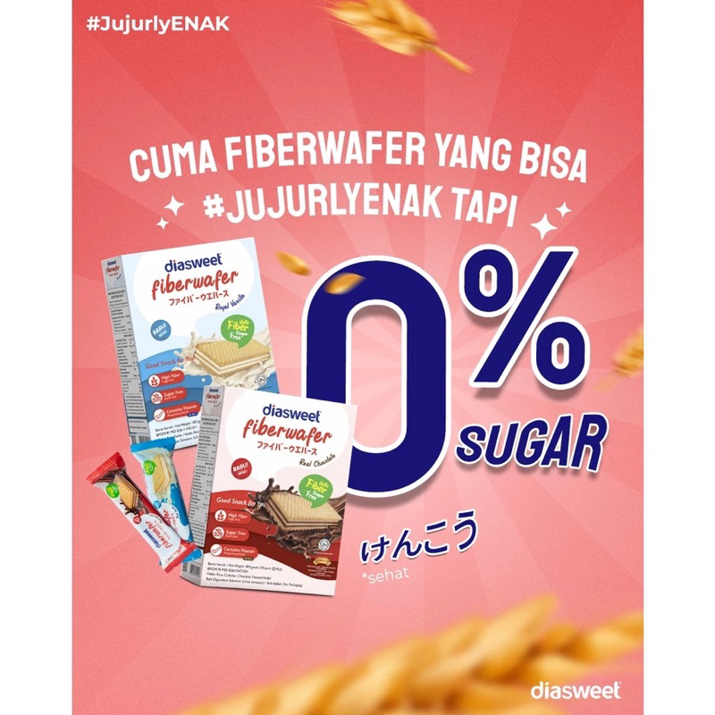 

Diasweet Fiberwafer Fiber Wafer Vanilla / Chocolate 180gr