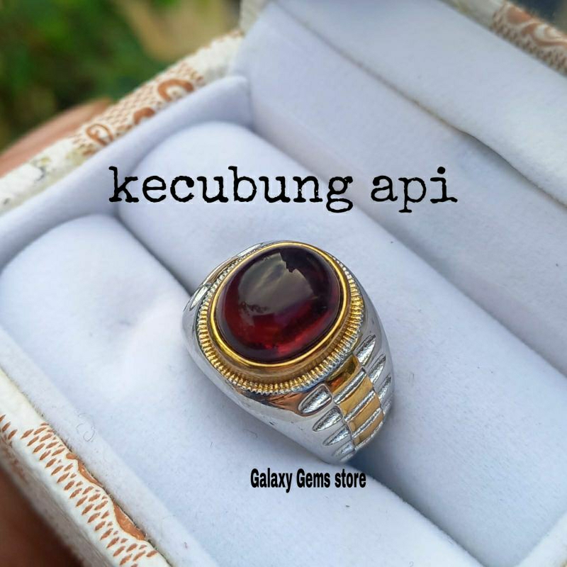 Cincin Batu Kecubung Api Super Keren Size Kantoran
