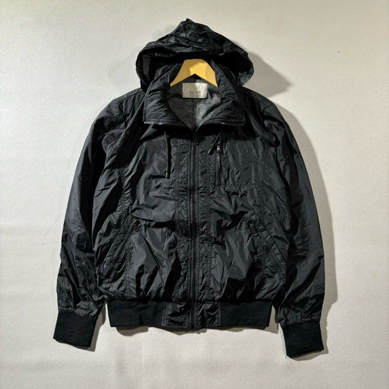 ZARA MAN windbreaker zipper hoodie jacket ORIGINAL 100%