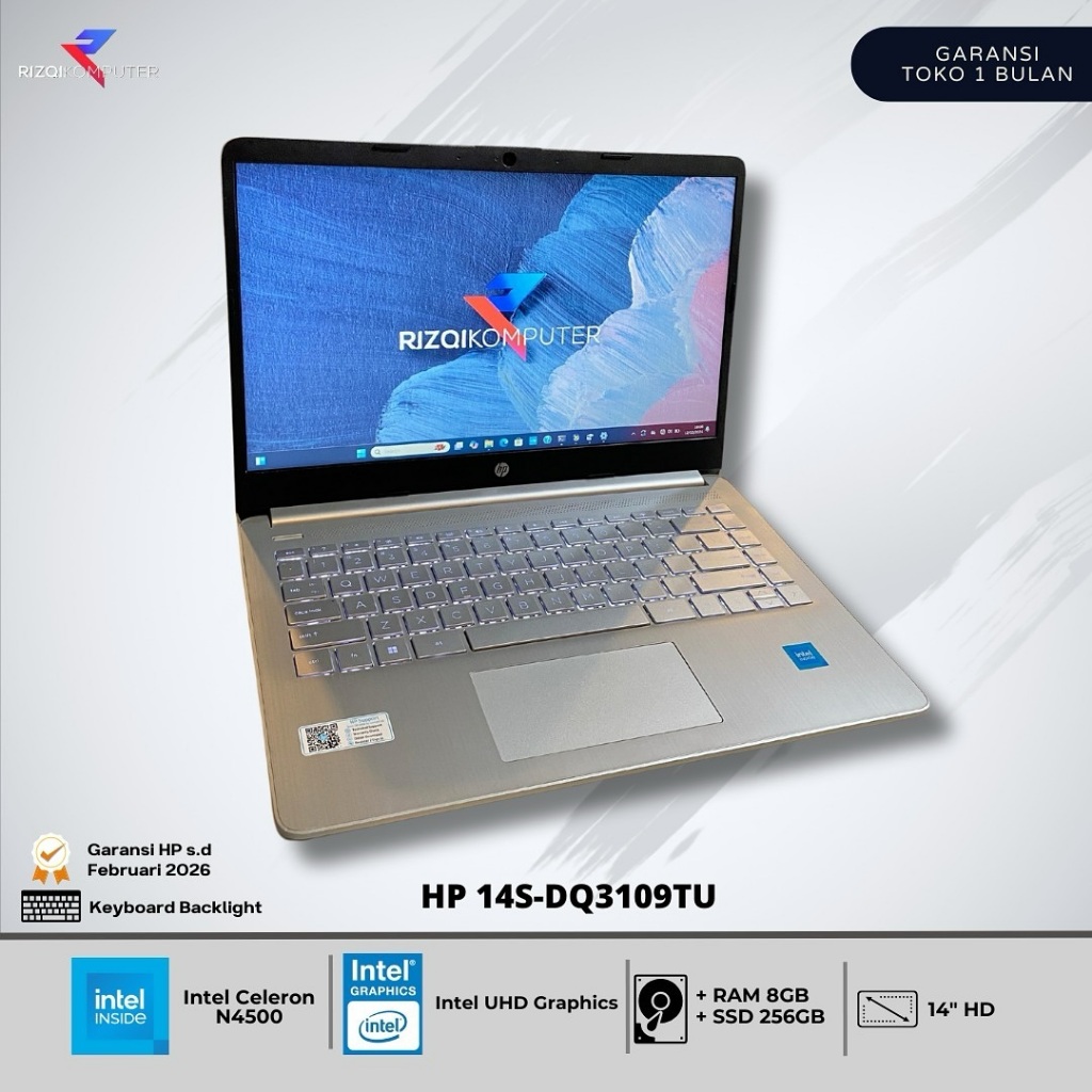 HP 14S-DQ3109TU Intel Celeron N4500 Ram 8GB SSD 256GB