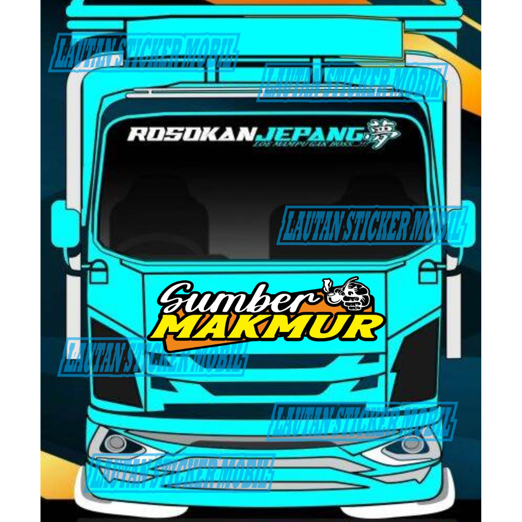 cutting sticker kap depan truk canter giga dyna hino ragasa elf sticker cap truk sumber makmur