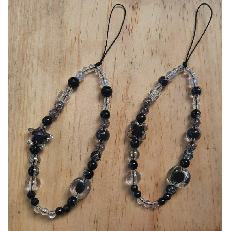 Strap Hp Hitam Bening | Strap Handphone | Hitam Bening | Clear | Gantungan Hp