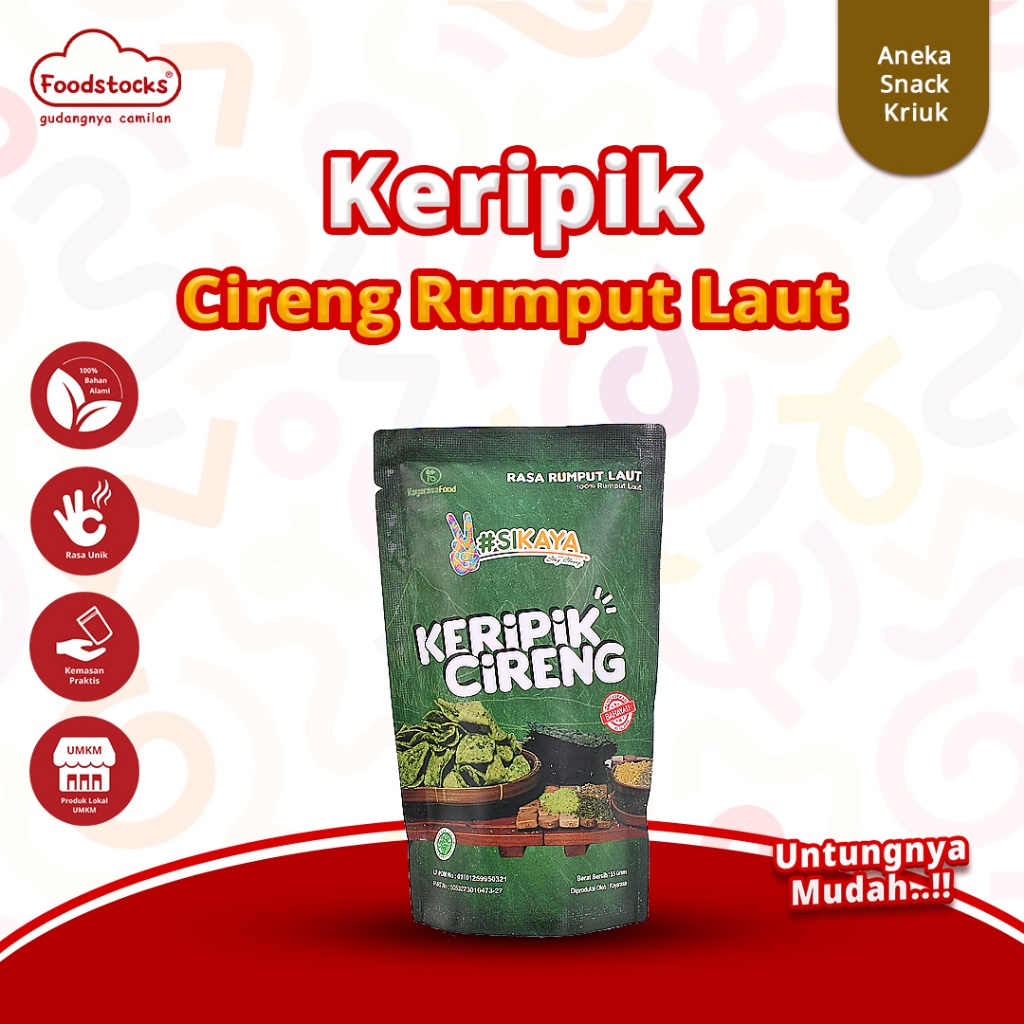 

Keripik Cireng Sikaya 135 Gram (Ukuran Besar) Rumput Laut