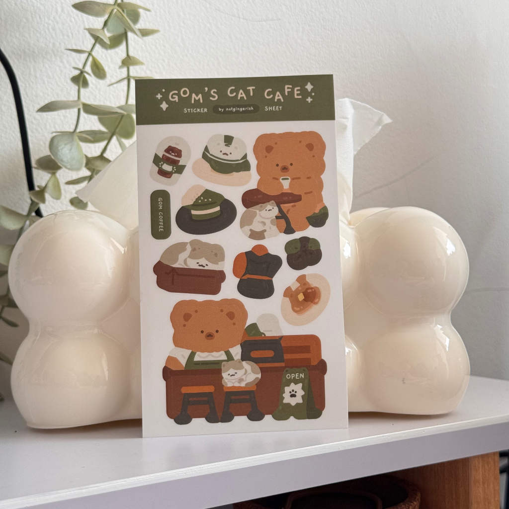 

notgingerish - Gom's Cat Cafe Sticker Sheet