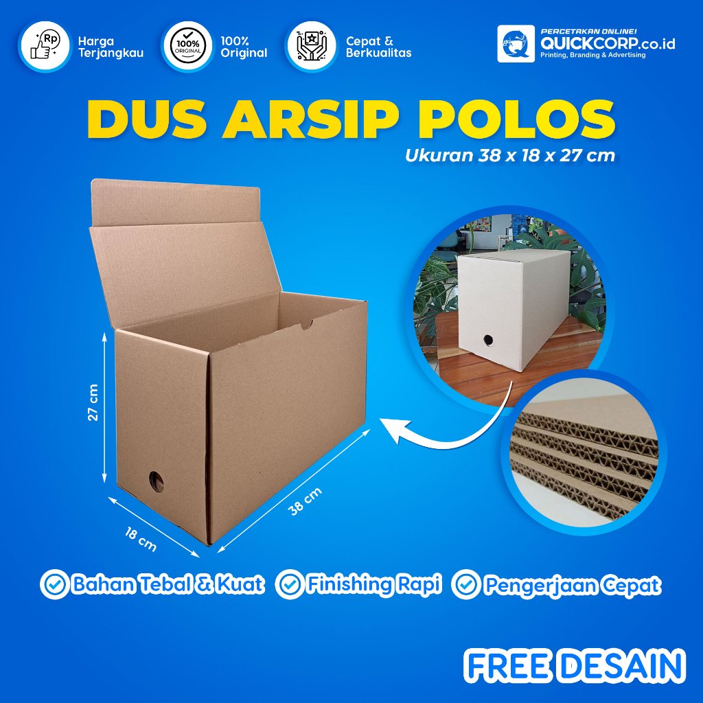 

Dus Arsip Polos Murah - Kotak Penyimpanan Dokumen Kuat dan Tahan Lama