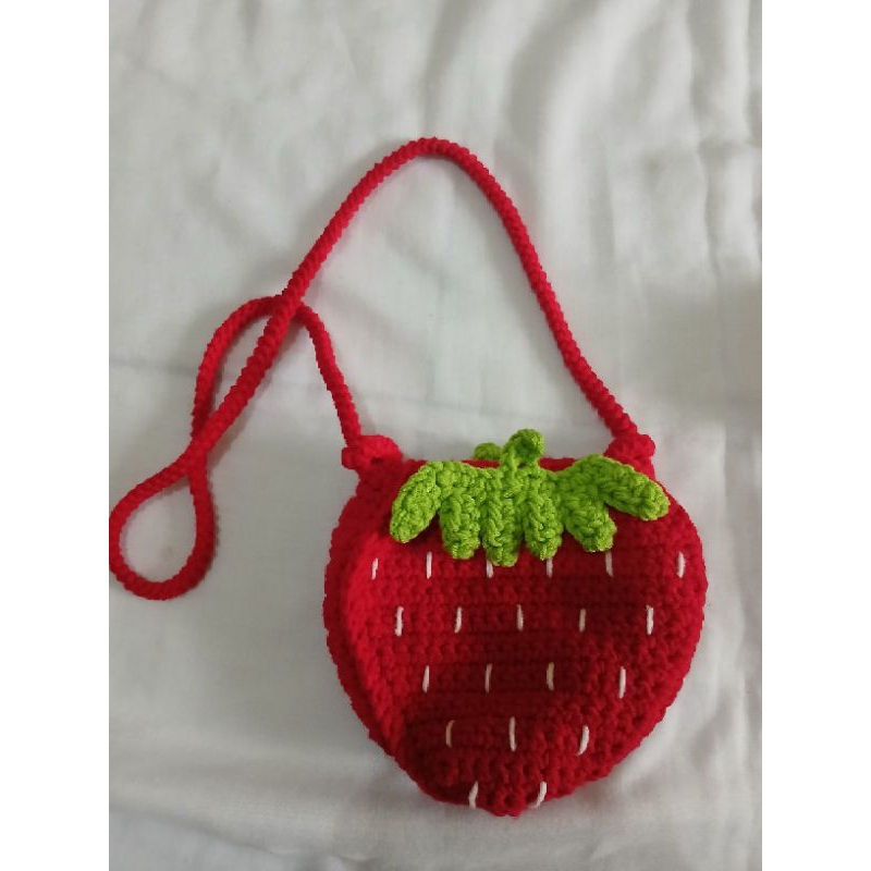 Strawberry Bag Crochet / Tas Strawberry Rajut / Tas Rajut Anak