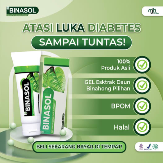 Binasol Atasi Luka Diabetes Sampai Tuntas! Gel Esktrak Daun Binahong