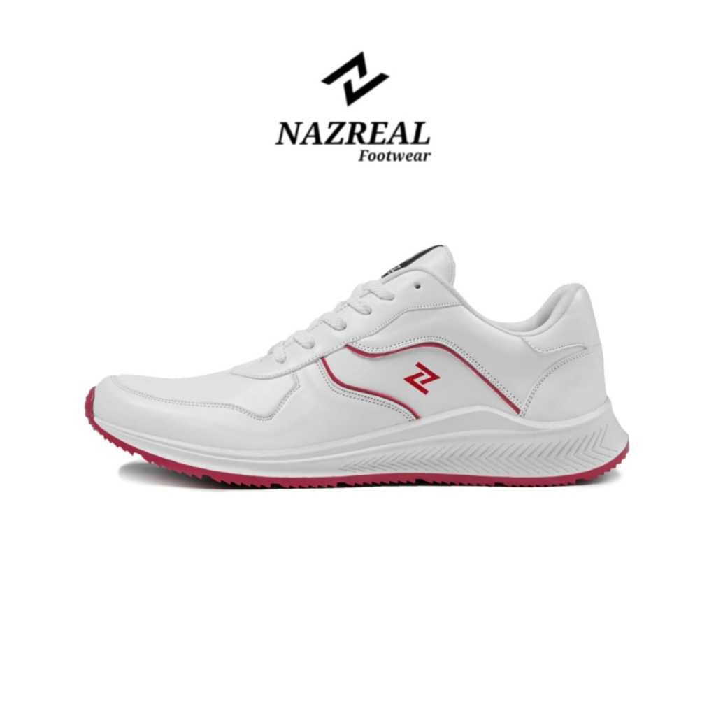 NAZ GARVIN - Sepatu Sneaker Running Pria Kasual Sport Putih Sepatu Jogging Santai Pria 100% ORIGINAL