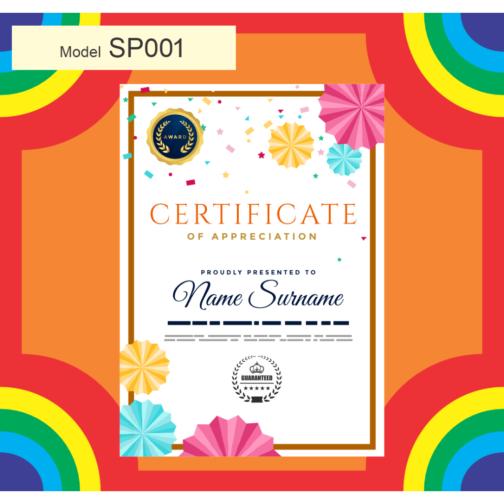 

SERTIFIKAT / PIAGAM PENGHARGAAN MURAH CUSTOM