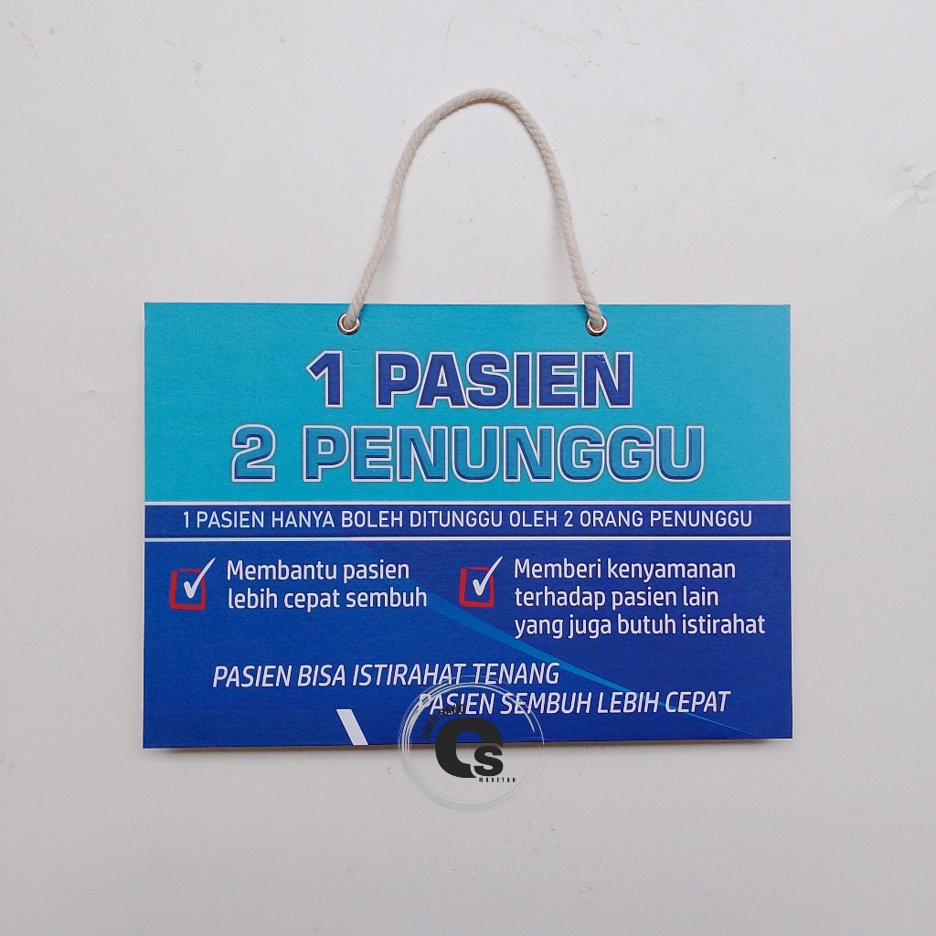 

Hard Poster 1 Pasien 2 Penunggu - Wali Pasien - Hard Poster Ruang Rawat Inap