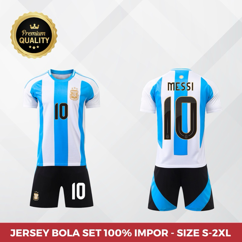 Jersey Sepak Bola Messi Argentina Premium Original Berkualitas Tinggi Terbaru Promo Spesial Impor
