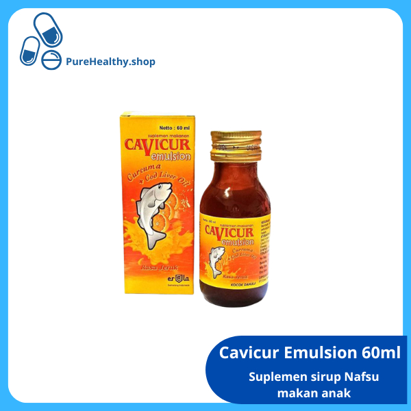Cavicur Emulsion 60ml - Suplemen Minyak Ikan dan Curcuma Penambah Nafsu Makan Anak