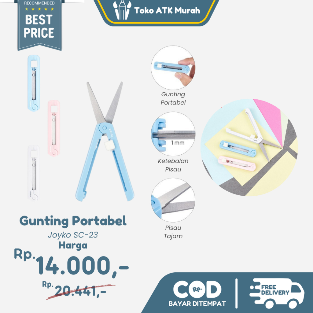 

Gunting Lipat Mini Joyko SC-23 Portable Scissors
