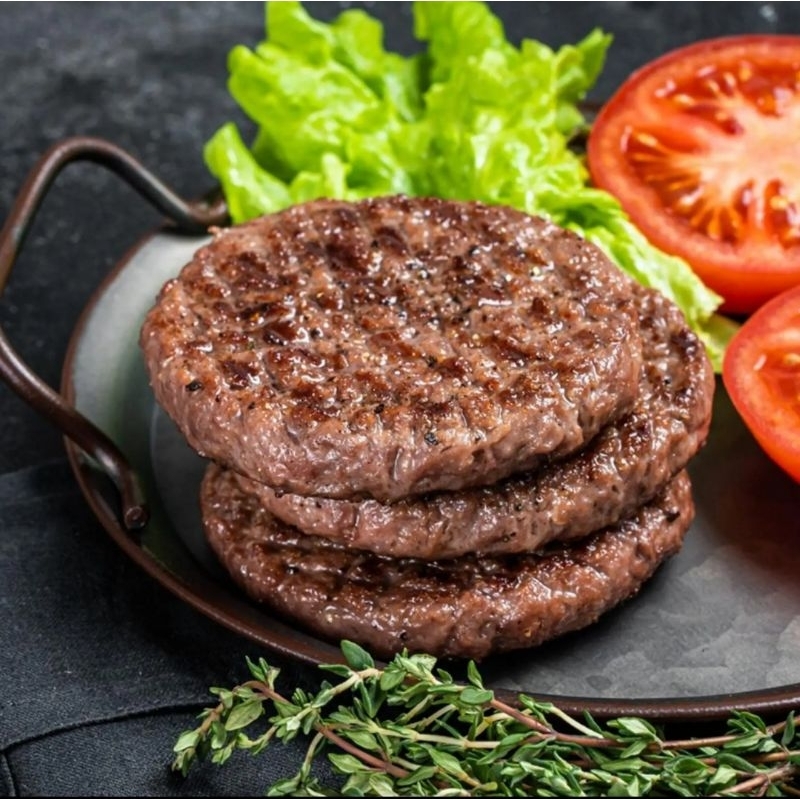 

Beef Patty isi 4 Pcs Genki Frozen | Frozen Food | Gluten Free | Non MSG | 100% Premium Quality