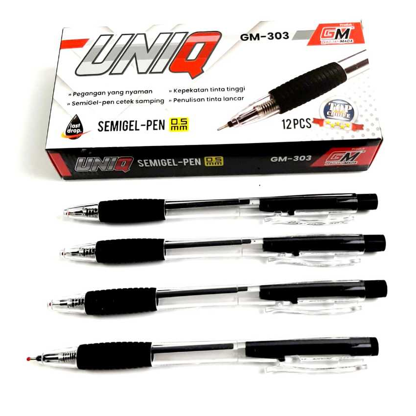 

Harga Grosir ( 1kotak/12 pcs) Pulpen Semigel Pen GM-303