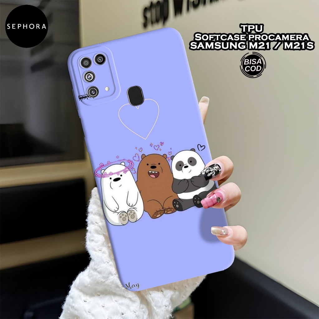 Case Samsung M21 / M21s Terbaru - Fashion Case Bear - Softcase Samsung M21 / M21s - Case Pro Camera 