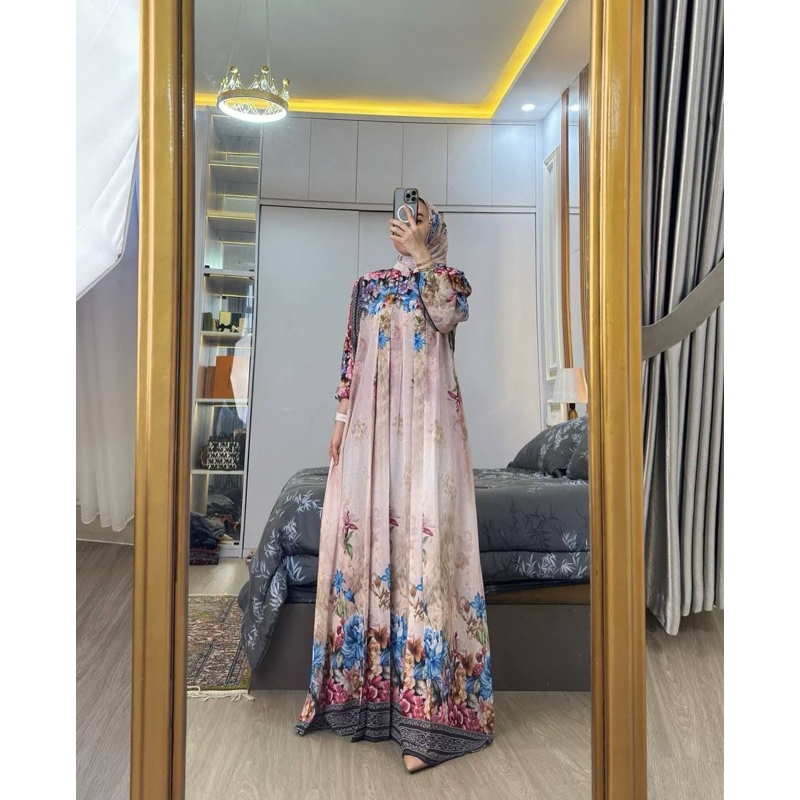 gamis abaya set hijab raisa dewasa mewah dress muslim dewasa premium busui frendly original