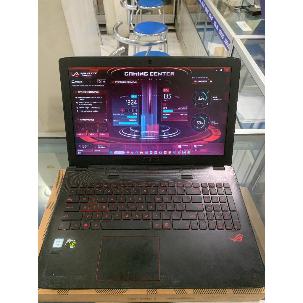 LAPTOP GAMING ASUS ROG GL552VX core i7-6 RAM 8GB/SSD 128GB+HDD 1TB GTX 950M 4GB WIN11 LAYAR15"FHD